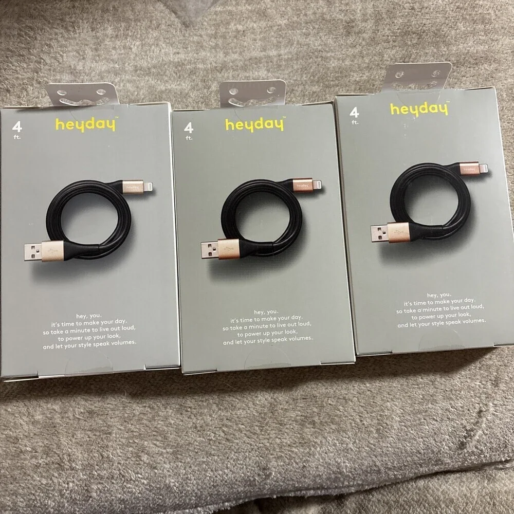 3 USB A To Lightning Mfi Certified Charging Cord Black And Rose Gold iPhone iPad